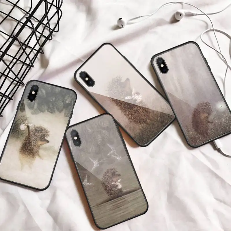 

Hedgehog in the Fog cartoon Phone Case Tempered glass For iphone 6 7 8 plus X XS XR 11 12 13 PRO MAX mini