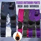 Зимние флисовые теплые мужские брюки, мужские уличные штаны для снега, кемпинга, походов, работы, ветрозащитные брюки для сноуборда, лыж, водонепроницаемые дышащие брюки