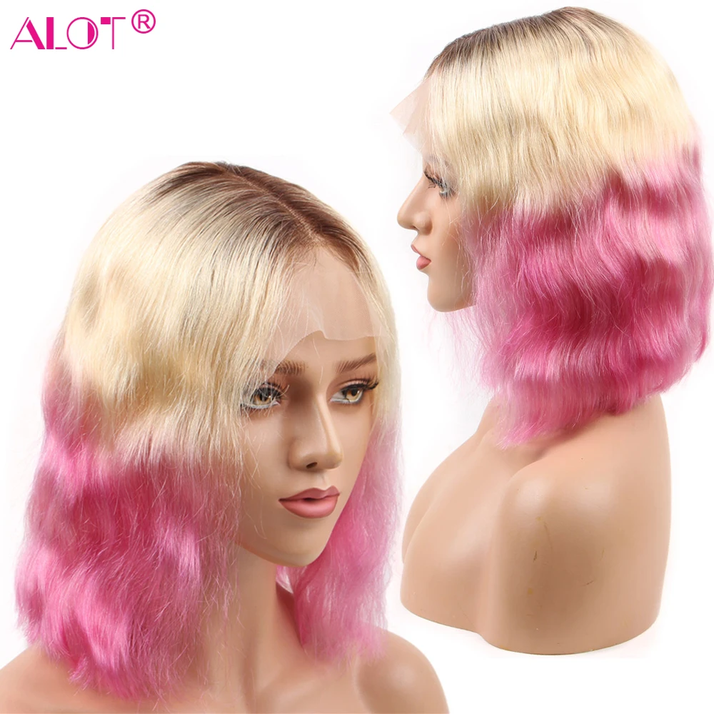 

Парик 1B/613/розово-красный ярко-синий из человеческих волос