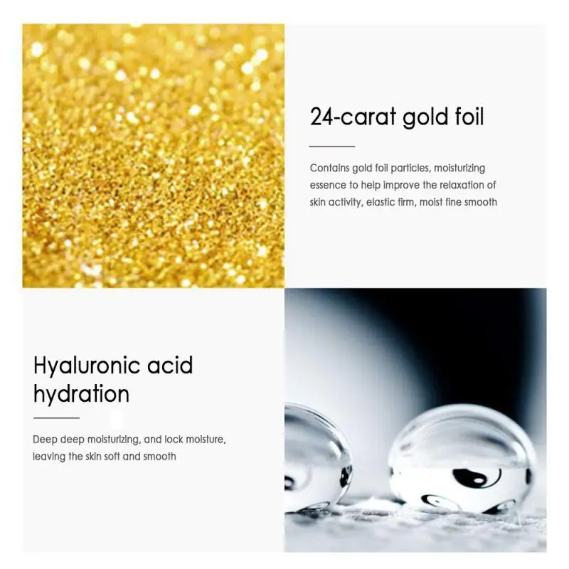 

24K Gold Hyaluronic Acid Face Serum Replenishment Moisturize Shrink Pore Brighten Nicotinamide Skin Lift Firming Essence TSLM1
