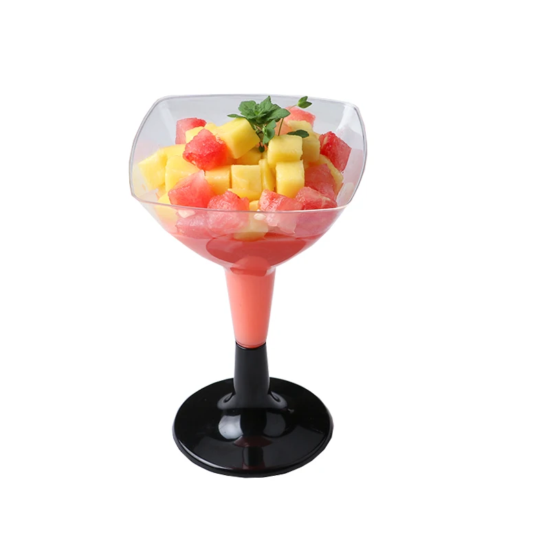 

40pcs High Quality Square Goblet Mousse Cup Pudding Cups Aviation Cup Ice Cream Cup Hard Plastic Disposable Transparent Cup