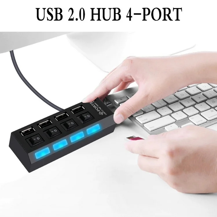 Erilles высокоскоростной usb хаб с портом 4/7 расширителем включения/выключения