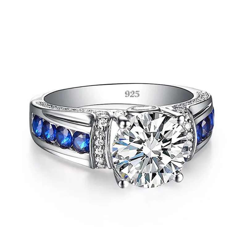 

2ct D Color Vvs1 Moissanite Ring Sterling Silver Fine Jewelry 925 Silver Wedding Rings for Women Engagement Jewellery Ring Woman