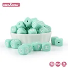 100 шт., Силиконовые Прорезыватели для зубов с буквами английского алфавита