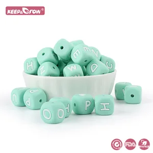 100 шт., Силиконовые Прорезыватели для зубов с буквами английского алфавита