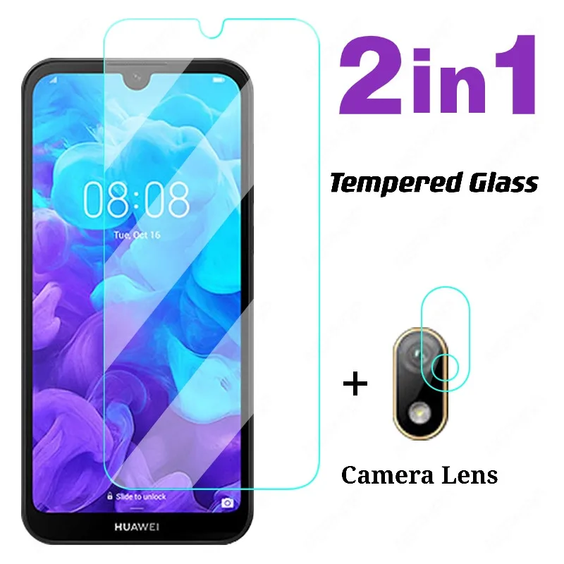 

Закаленное стекло с полным покрытием для Huawei Y5 Y6 Y7 Prime 2018 2019, стекло для объектива камеры для Huawei Y6 Y7 Pro 2019 Y5 Lite, стекло