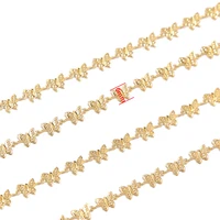 1m2m5m gold tone stainless steel 6mm width butterfly chains charm link chain for diy jewelry bracelet necklace making findings