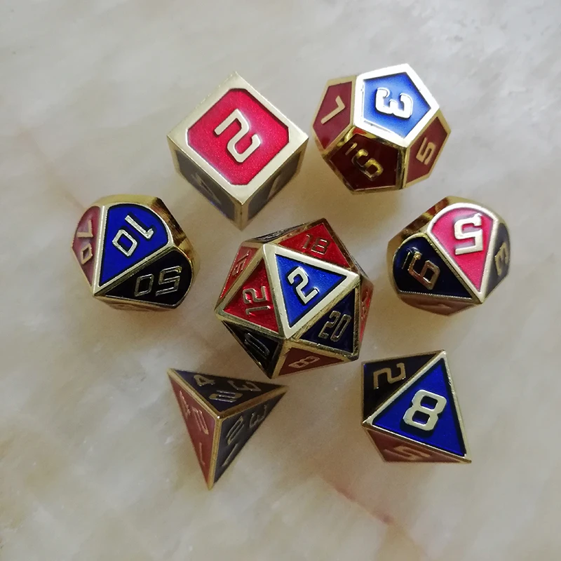 Игральные кости dnd металлический rpg набор многогранная игральные d20 d10 d6 d8 d12