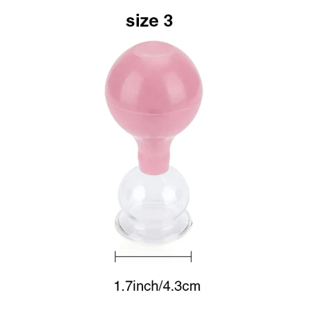 pink size 3 Розовые Резиновые Вакуумные Банки Массаж всего тела на присоске Вакуумный Массажер терапия 5 различных размеров присоска набор китайские Банки - Color: pink size 3