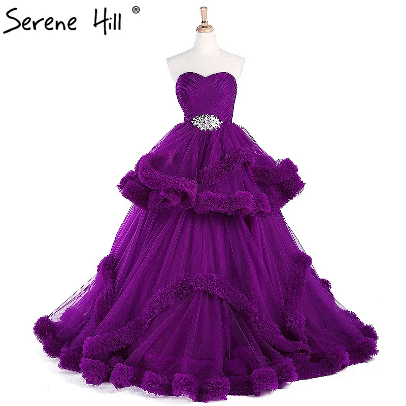 Фиолетовое платье без бретелек для фотосъемки свадебное с открытыми плечами