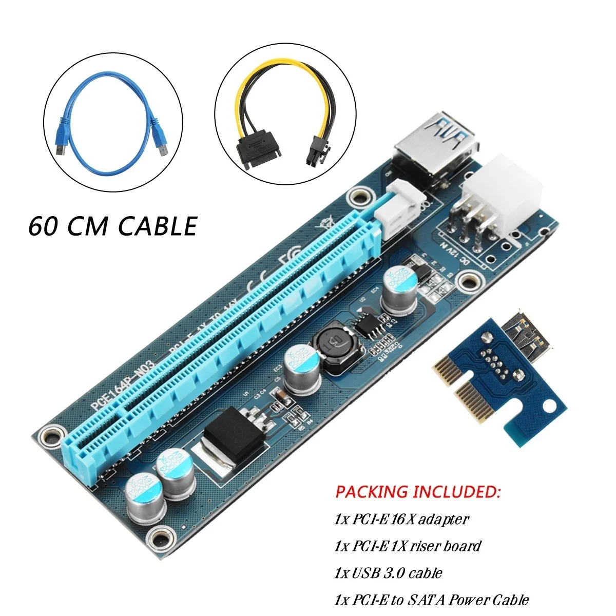 VER008S VER009S 006C PCI-E PCI 1x 16x карта майнинга Экспресс Райзера 4 емкости 60 см графическая