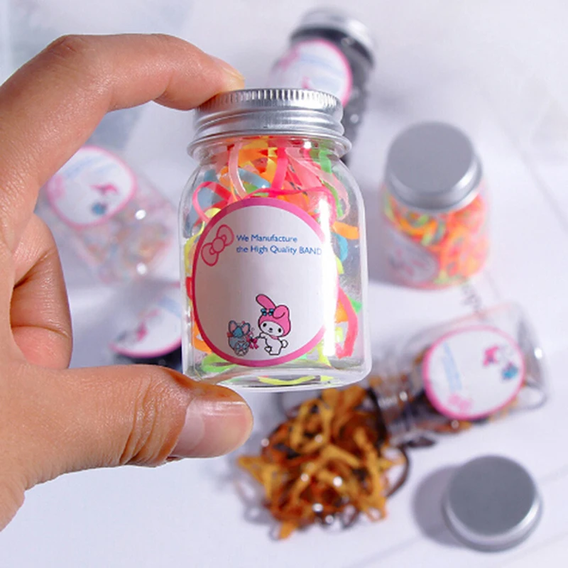 

100/200 Pcs Girl Ponytail Holder Hair Accessories Disposable Elastic Bands Children Colorful Hair Bands Ropes Headwear Wholesale