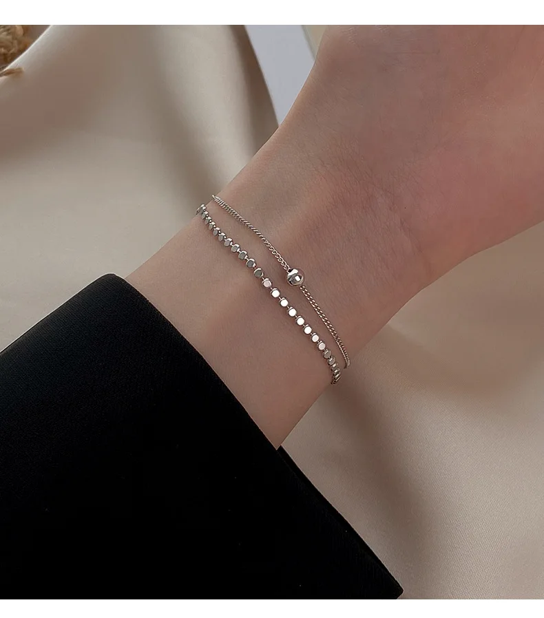 

2020 Hot New Fashion Temperament Small Bracelet Personality Double Layer Small Beads Silverly Jewelry Bracelet For Women Jewelry