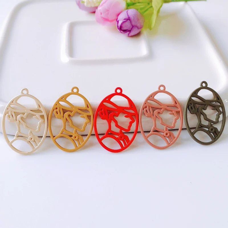 

Human Head Earring Accessories Metal Pendant Eardrop Components Necklace Charms Diy Making Material Jewelry Finding 8pcs