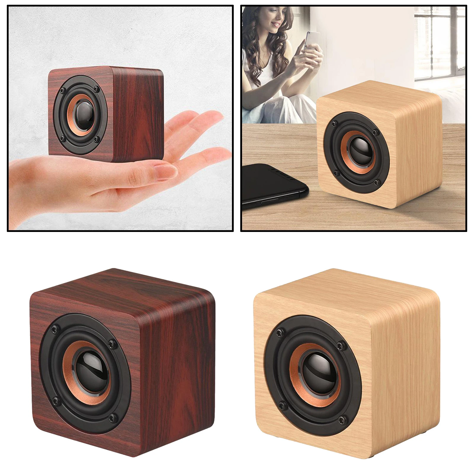 

Durable Wood Bluetooth4.2 Speaker 3W Wireless High Volume 1200mAh Battery