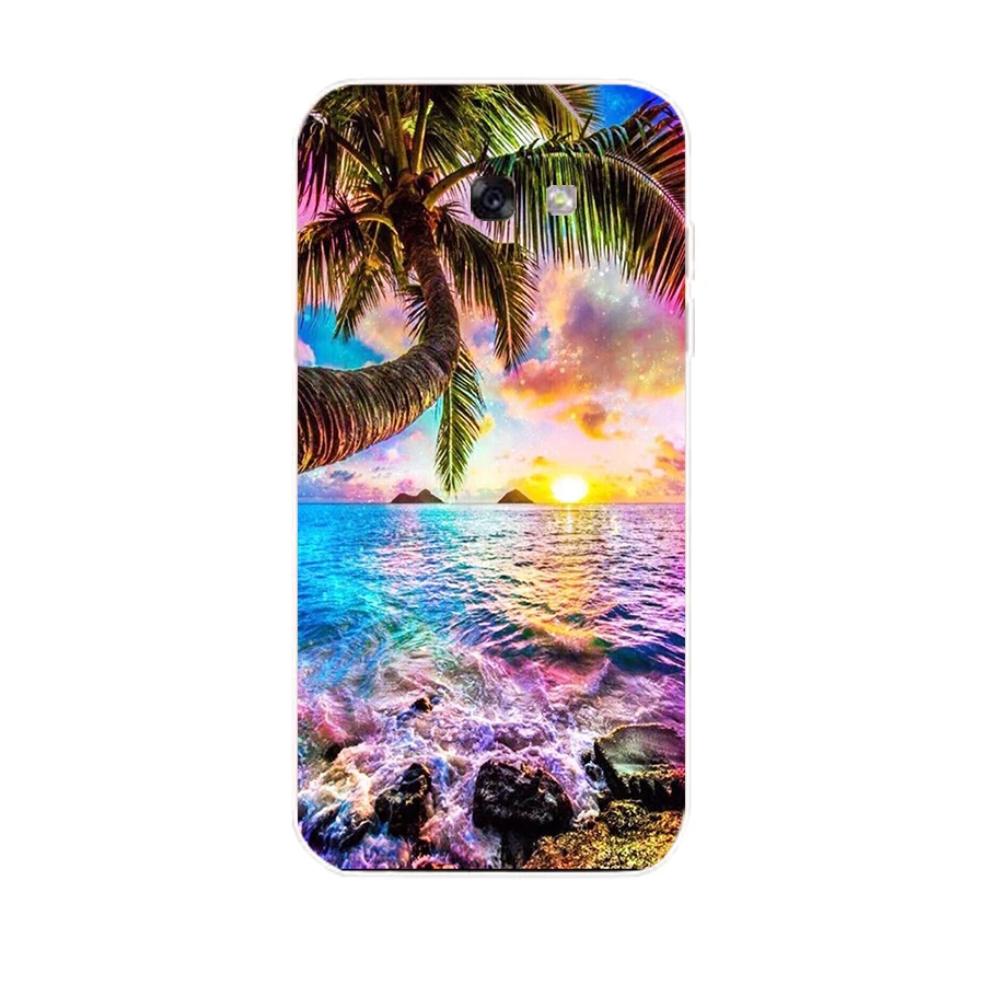 87AA Blue Wood Seashells Sea Star Soft Silicone Tpu Cover phone Case for Samsung Galaxy A5 2015 2016 A7 2017 A8 Plus A9 2018 A80 images - 4