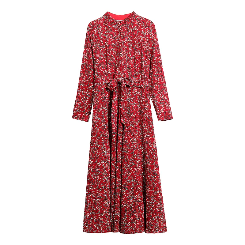 

2021 Vintage Female Print Midi Dresses Spring Winter 4XL Plus Size Floral Long Sleeve Dress Elegant Women Bodycon Party Vestidos