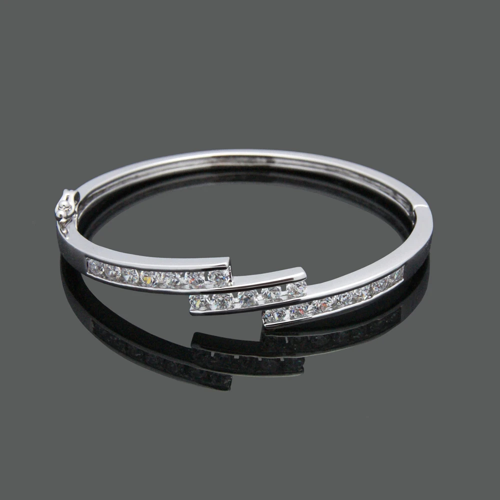 Женский браслет из чистого серебра 925 пробы блестящий циркониевый мозаичный