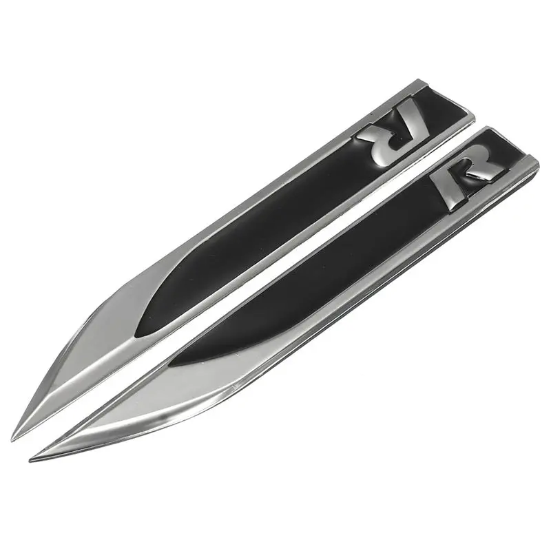 Цинковый сплав R логотип автомобиля боковое крыло нож значок эмблема наклейка
