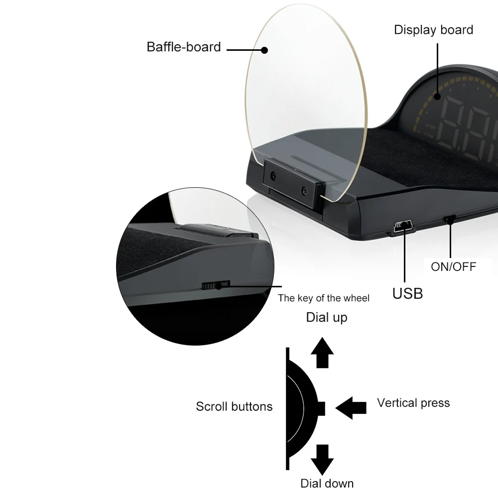 Автомобильный HUD Head up display OBD II компьютерный Спидометр hud пленка автомобильная