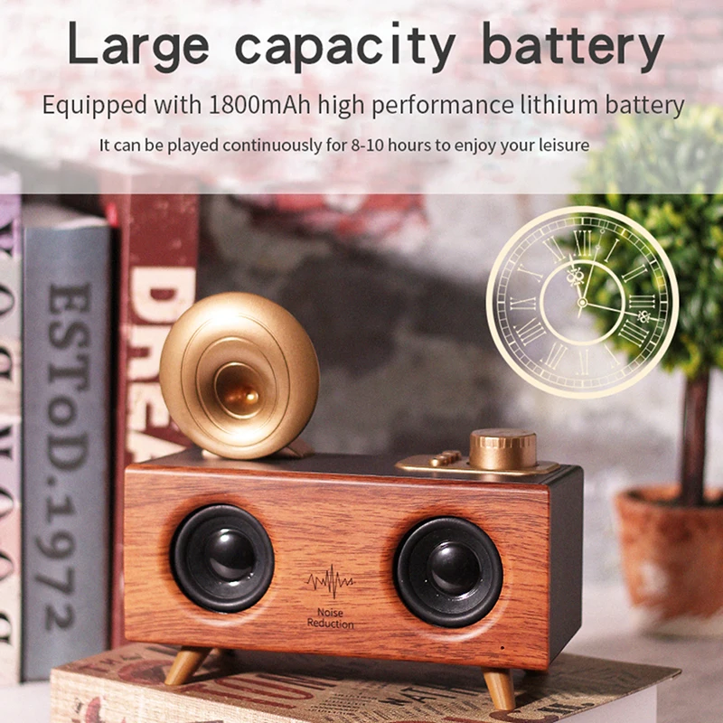 

Portable Radio Old-fashioned Wireless Bluetooth 5.0 Speaker USB Charging FM Radio TF Card Subwoofer Speaker