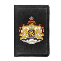 classic fashion luxury the kingdom of the netherlands emblem printing high quality leather passport cover holder case