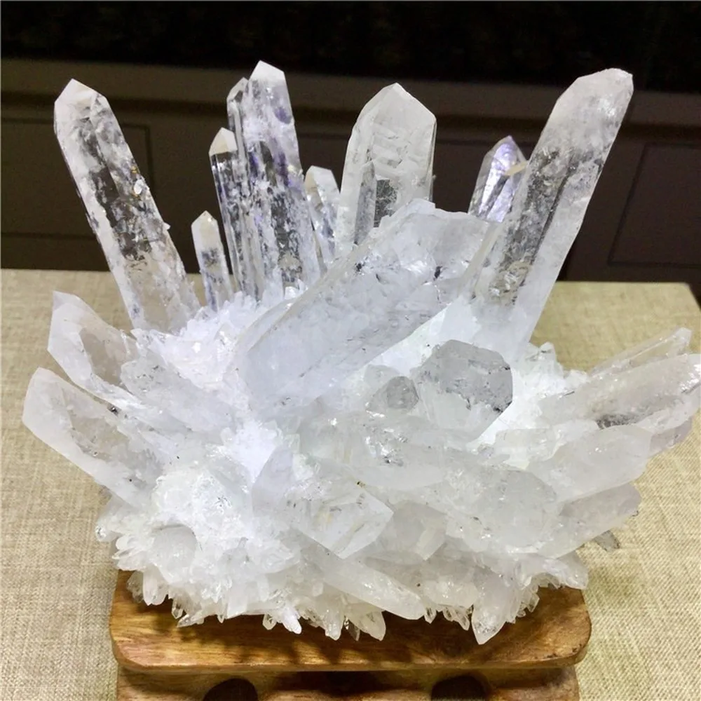 Натуральный прозрачный белый кварцевый точечный Кристалл кластер целебный