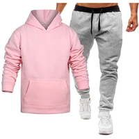 men fashion tracksuit set 2021 spring autumn sweat suit set mens sporting clothing hoodie and sweatpants 2 pieces jogger outfit