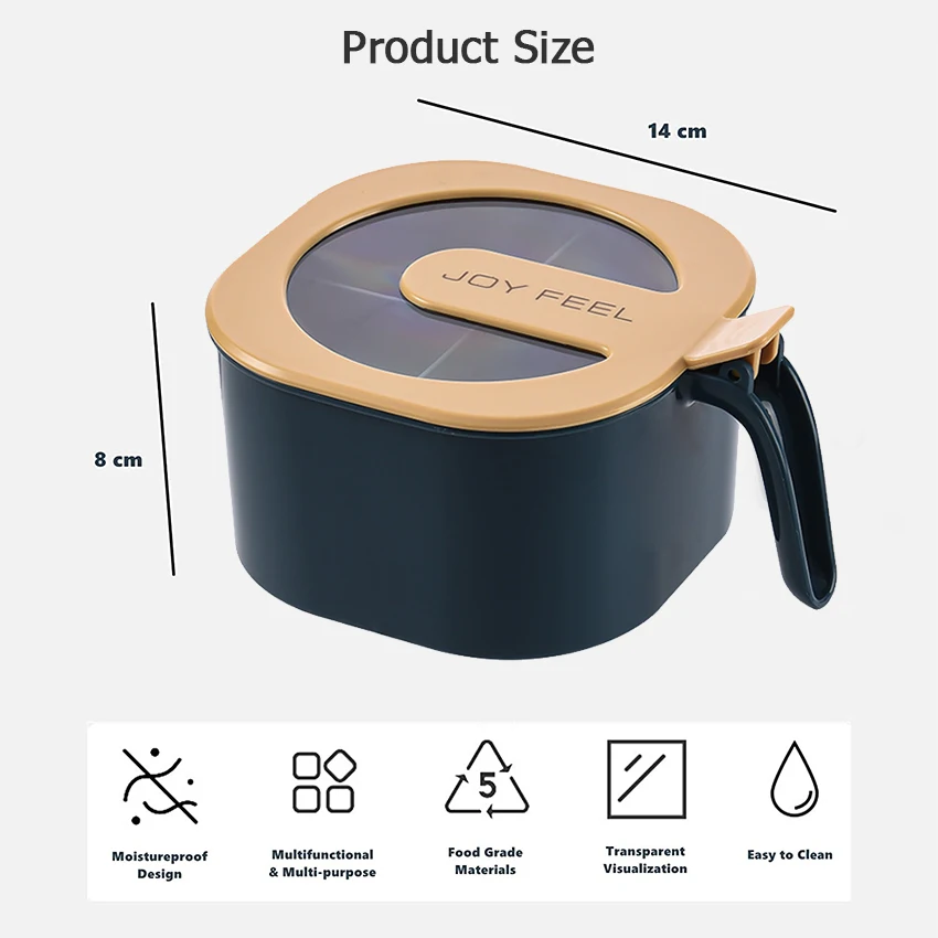 

MEMDOO Seasoning Box 4 in 1 Condiment Jars Kitchen Spice Bottle Spice Condiment Pot Spice Storage Organizer Seasoning Containers