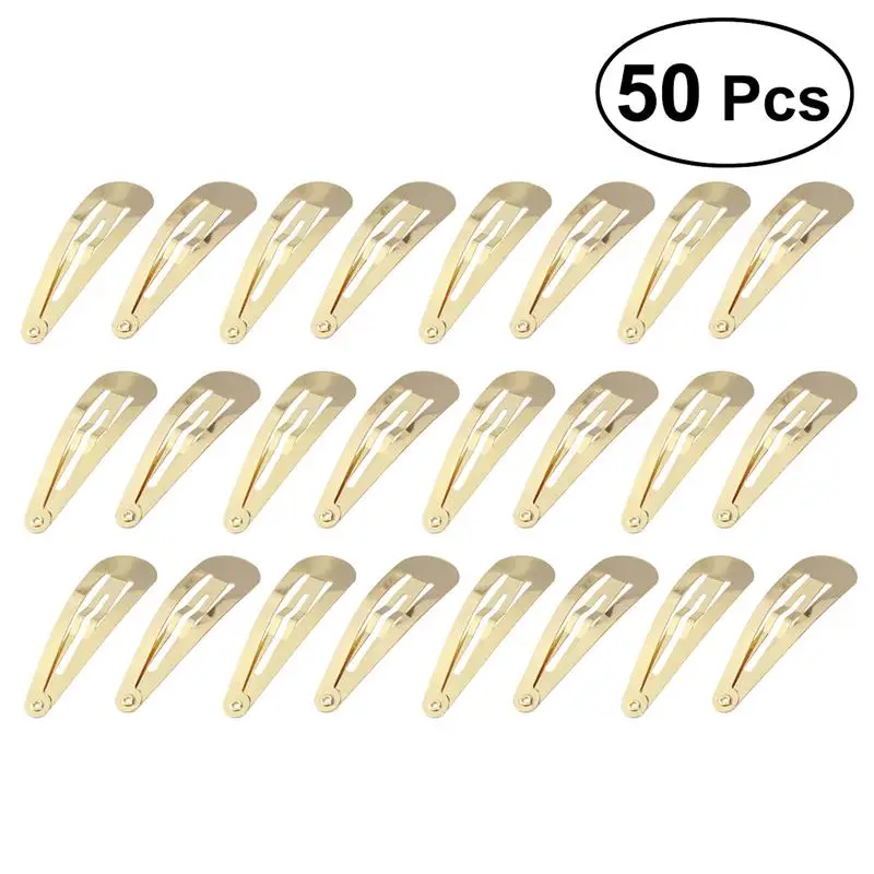 

50pcs 4.8cm Rose Gold Simple Hair Clip Gold Hair Barrettes For Girls Toddlers Kids Hair Snap Styling Accessories Tools