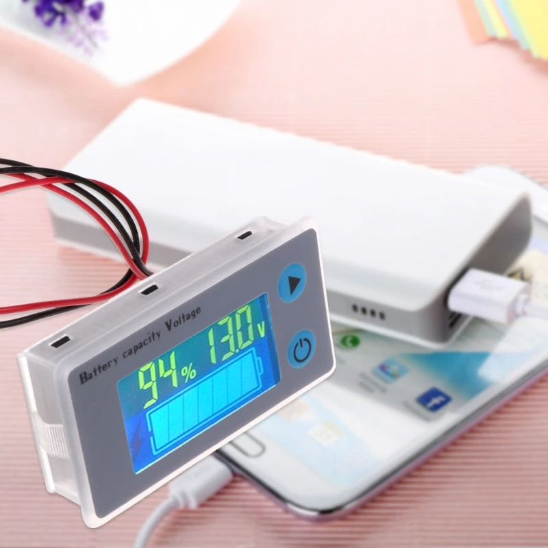 10-100V Universal Battery Capacity Voltmeter Tester LCD Car Lead-acid Indicator H7ED | Инструменты