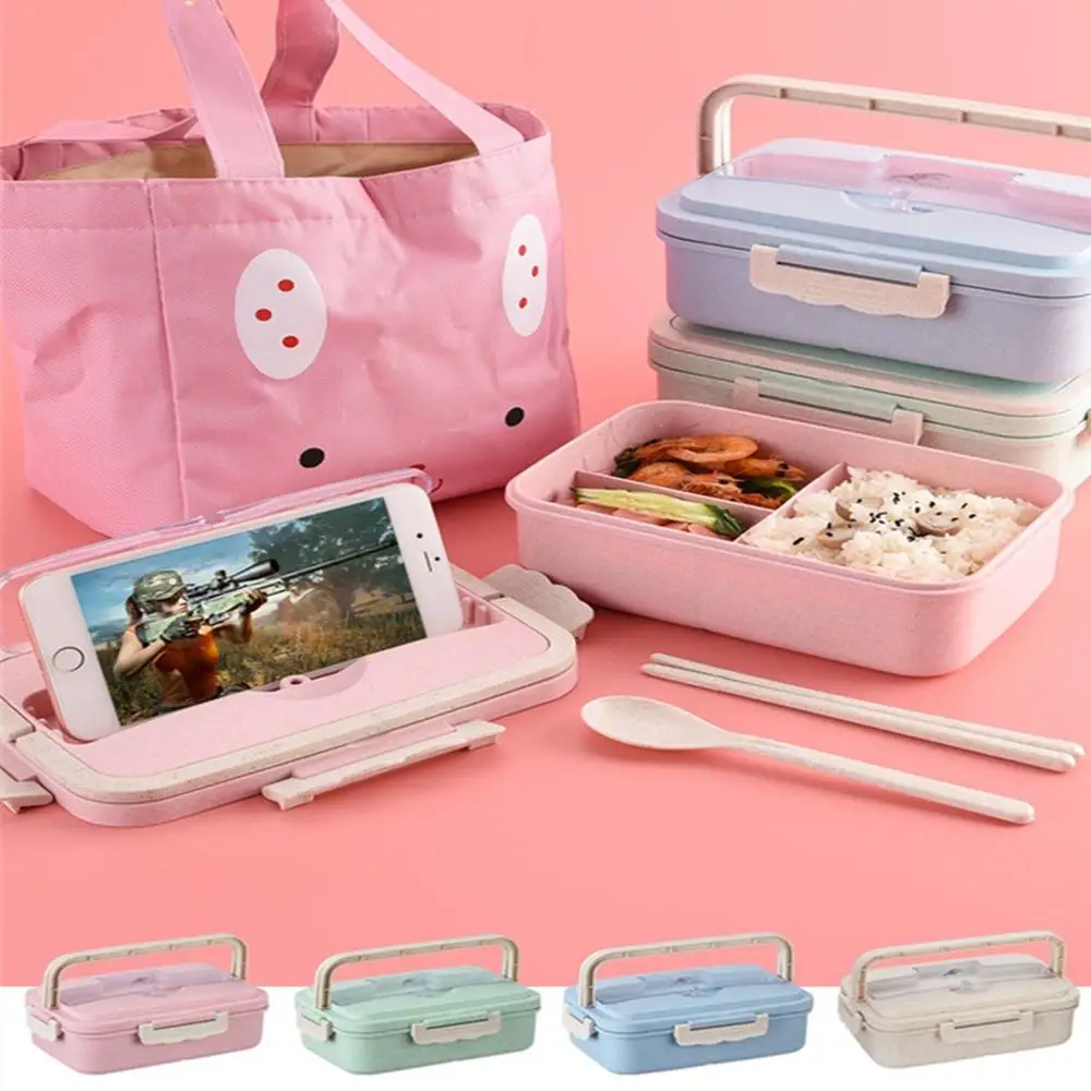 1000 мл пшеничная соломенная коробка для завтрака с столовыми приборами запаянный