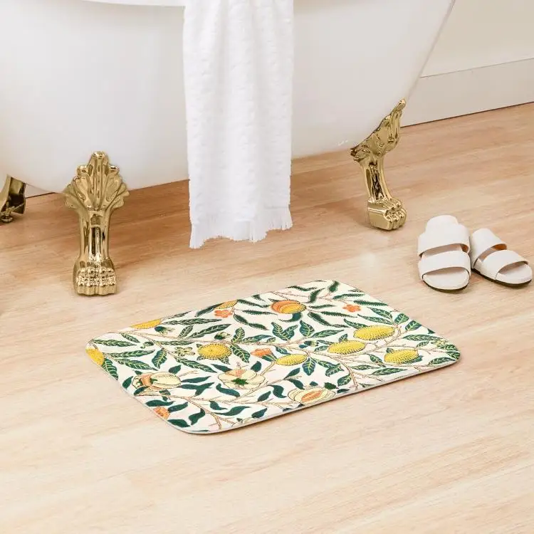 

Fruit Or Pomegranate William Morris Bath Mat Bathroom Shower Room Cartoon.Doormat Wash Rug Anti-Slip Modern Bedroom Decoration