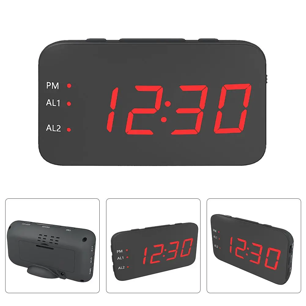 Цифровые часы будильник 1 2 дюймовый Диммируемый светодиодный Экран цифровые для