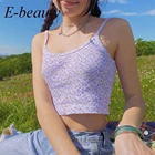 Укороченные топы Unif E-girl на бретелях-спагетти с цветочным рисунком Y2K, модные топы с открытой спиной и принтом, шикарные летние милые майки