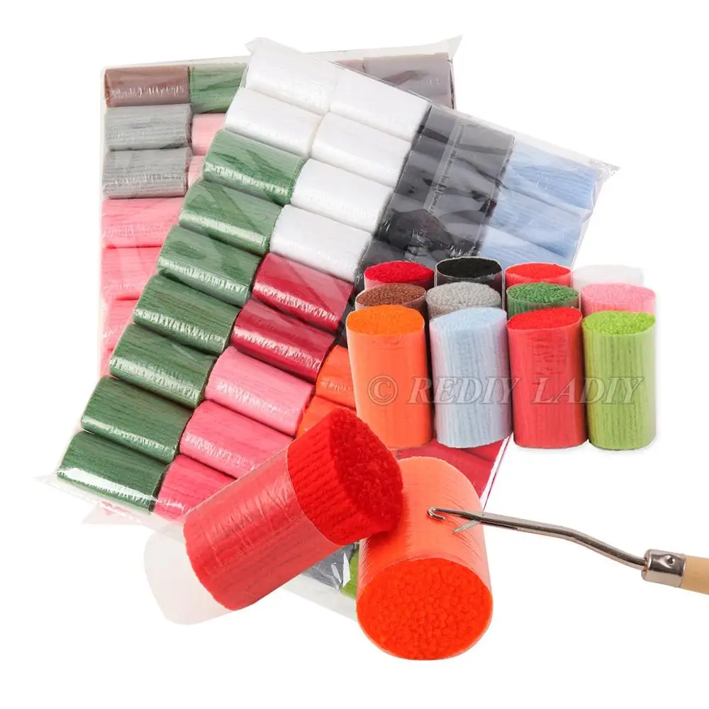 Latch Hook Rug Spring Landscape Chunky Yarn Tapestry Kit Crocheting Cushion Mat DIY Carpet Needlework Hobby &amp Crafts 85*58cm | Дом и сад