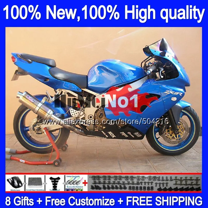 

Body For KAWASAKI ZX 9R 900CC ZX 9 R 900 ZX9R 98 99 00 01 83MC.30 ZX900 ZX9 R ZX-9R 1998 1999 2000 2001 Fairing Glossy blue