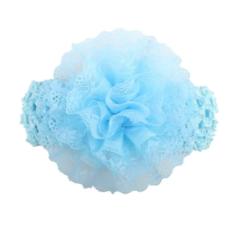 Детская повязка на голову из сетчатой пряжи и кружева с цветочным принтом модные