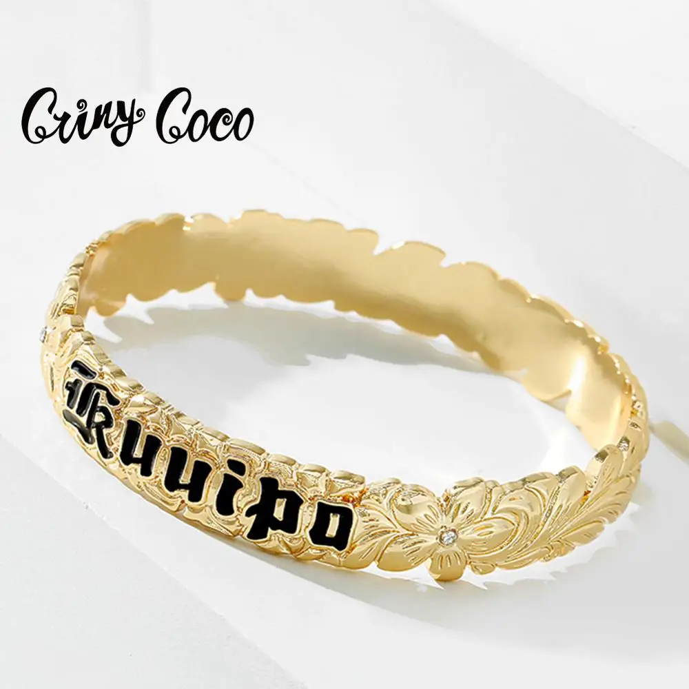 Cring Коко в гавайском стиле золотые браслеты на запястье для женщин модный