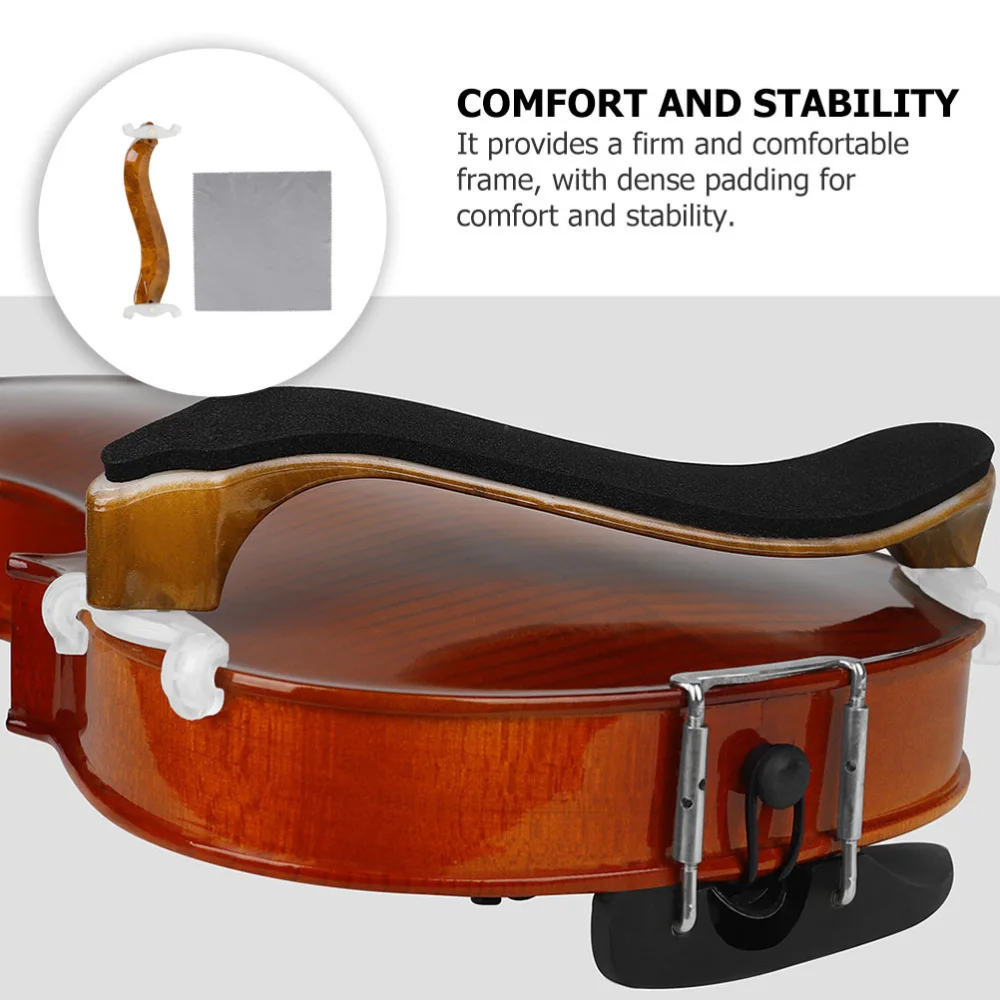 

Adjustable Comfortable 3/4 4/4 Violin Shoulder Rack Holder with Wipe Cloth
