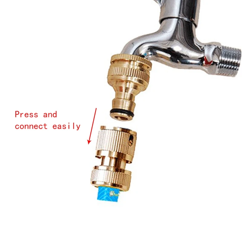 

J2HA 1/2" Brass Tap Hose Connector Garden Water Pipe Quick Adaptor Fitting Thread