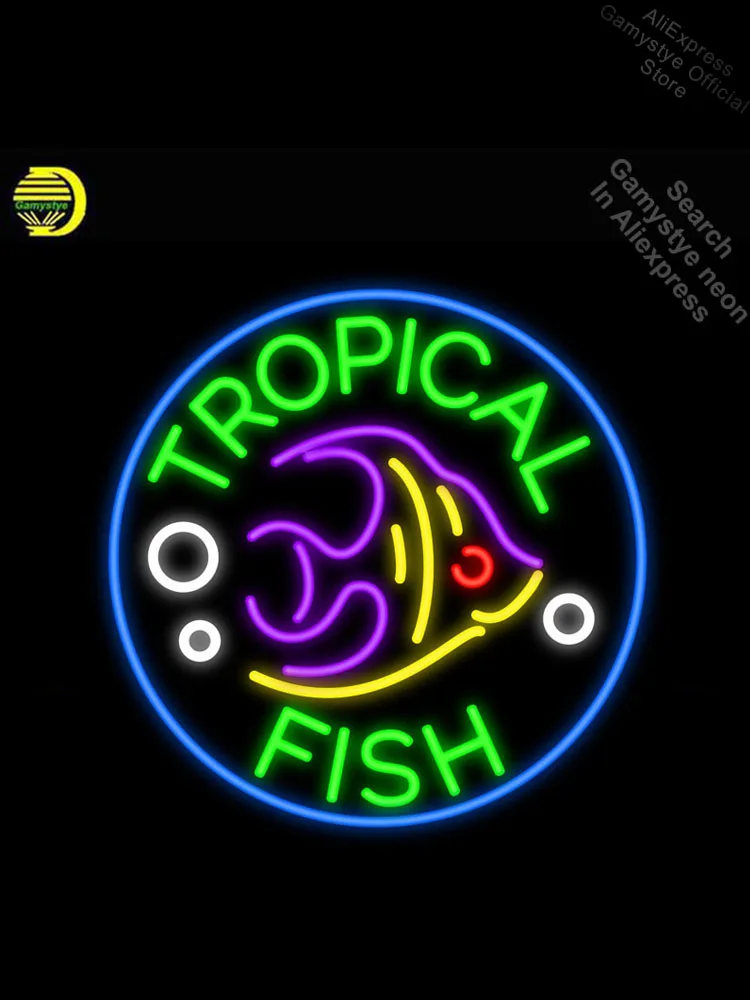 

Неоновые вывески для тропической рыбы, неоновая вывеска, неоновые лампочки ручной работы, вывеска, стеклянная лампа Texa, светильник, рекламн...