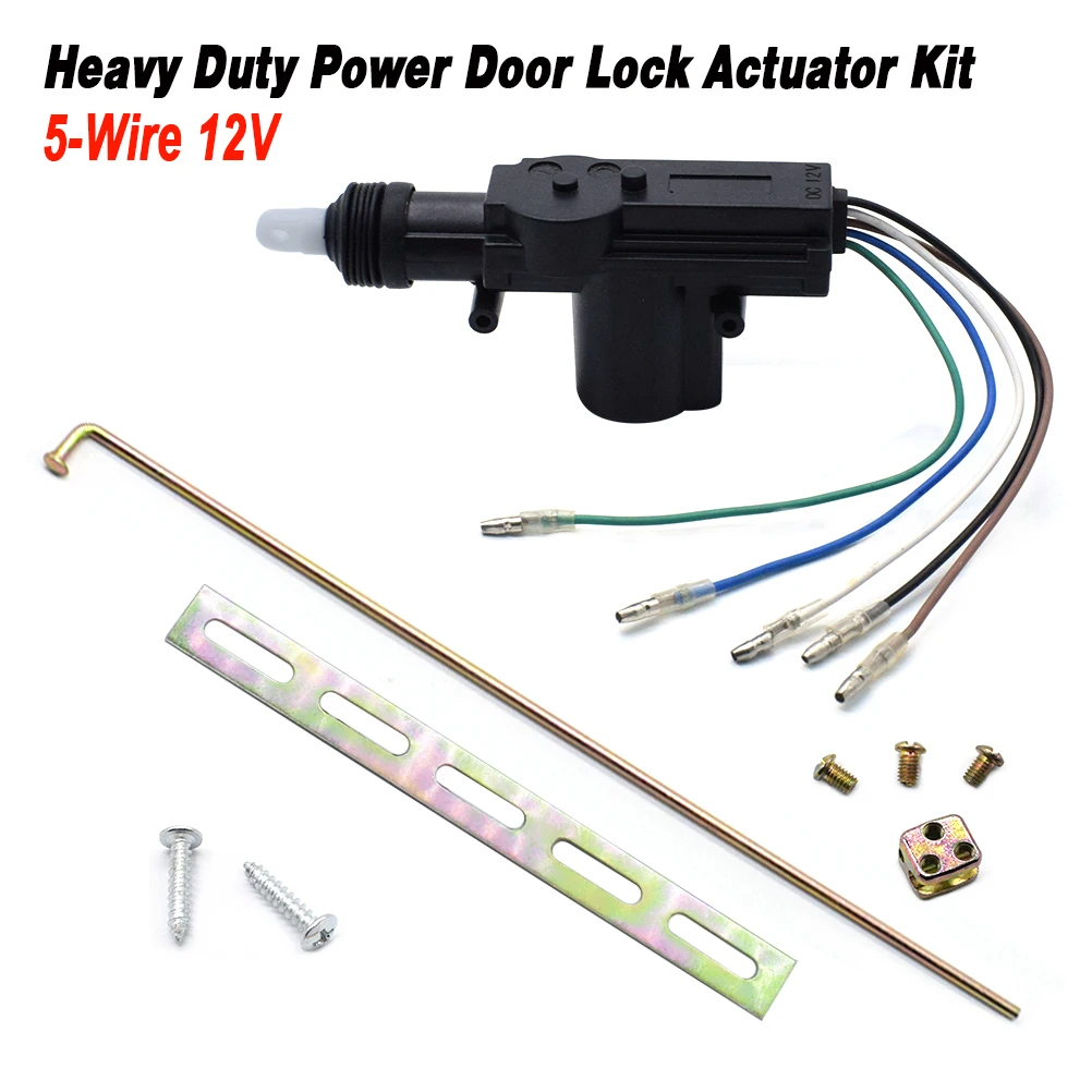 Universal Power Door Lock Actuator Motor 5 Wire 12V Car Locking System Alarm Entry System Keyless Single Gun Type Kit Auto DIY