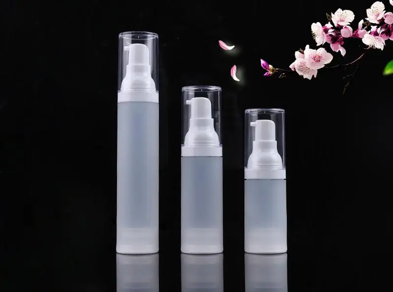

15ml 30ml 50ml Clear Frosted Empty Cosmetic Airless Bottle Portable Refillable Pump Lotion Bottles For Travel SN262