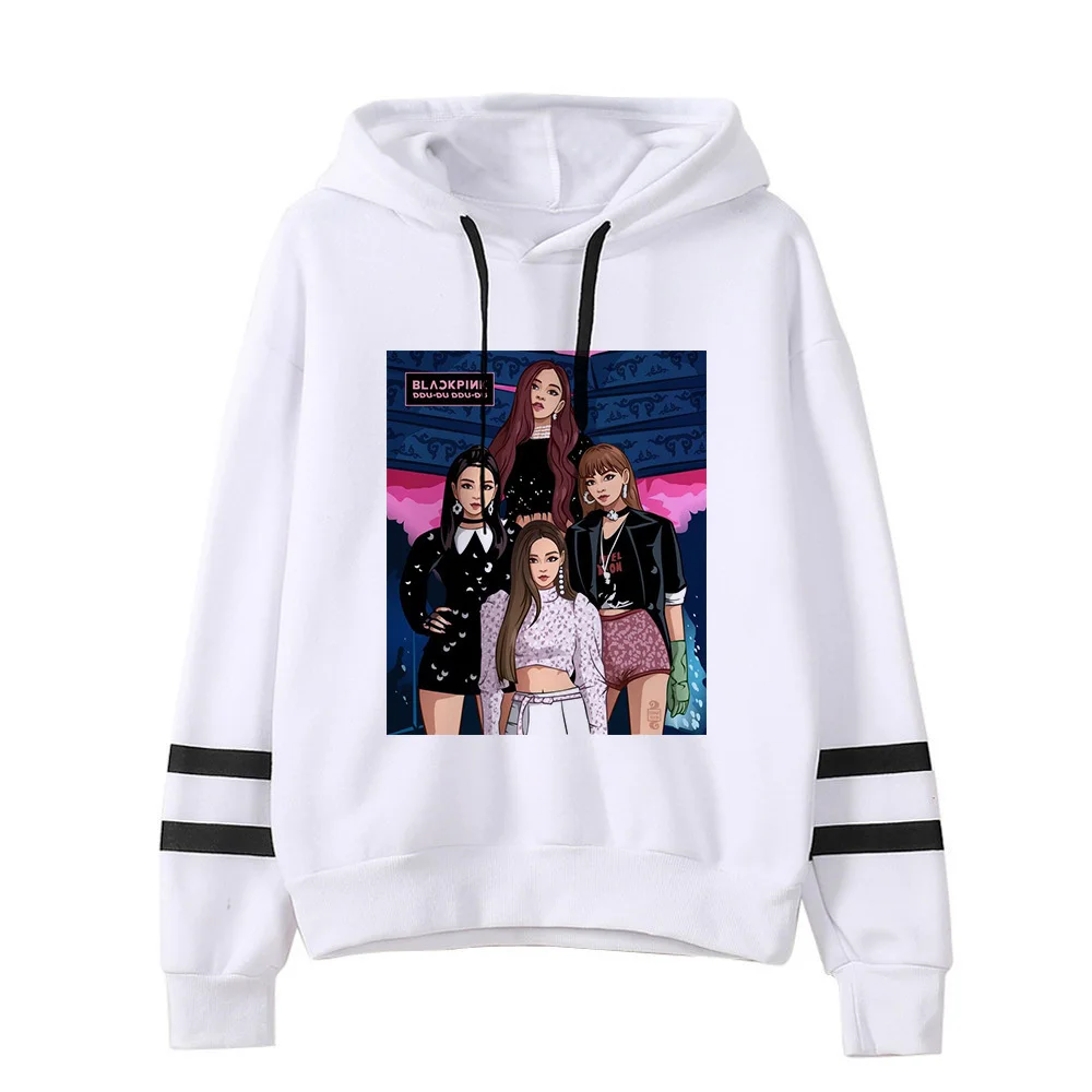 Blackpink Kill This Love Harajuku Толстовка для женщин Ullzang Jennie Rose Lisa Jisoo толстовка с героями мультфильмов осенне-зимняя теплая Женская толстовка с капюшоном