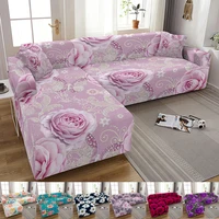 rose flower sofa cover for living room stretch slipcovers sectional couch cover 3 seater funda de sof%c3%a1 l shape sofa need 2pcs