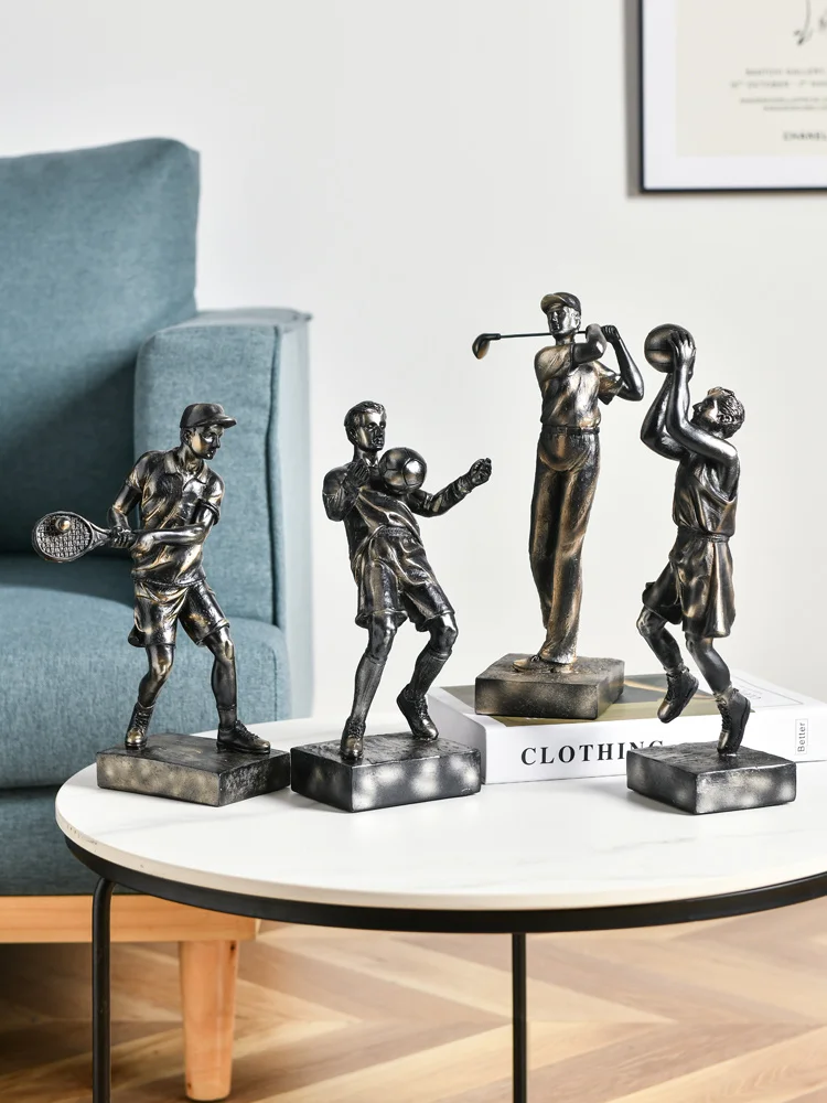 

Классические винтажные бронзовые фигурки в спортивном стиле светильник Роскошные текстурные аксессуары для украшения дома, мужские аксессуары для спальни, подарки