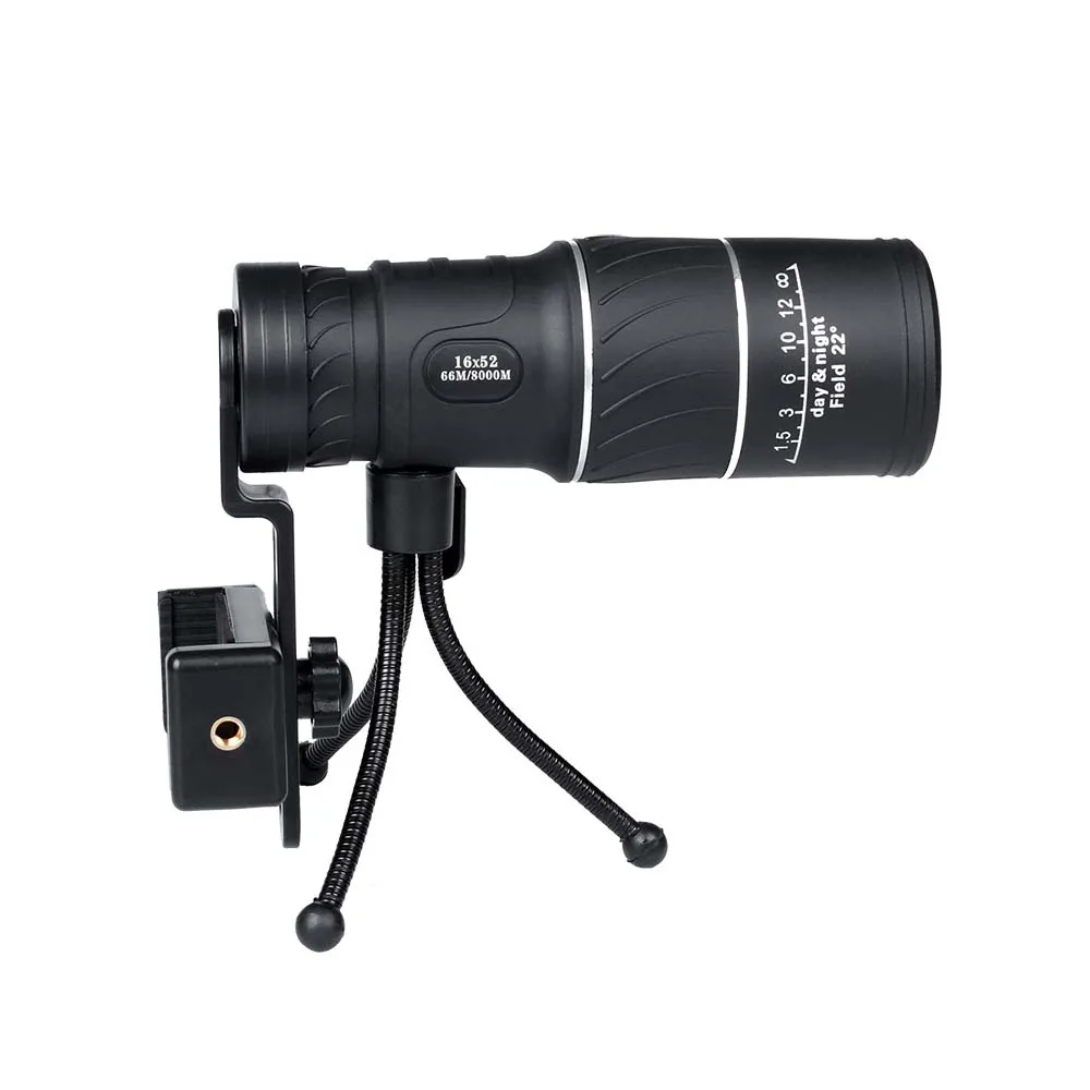 Портативный 16X52 высокого уровня Jumelles Tlescope Monoculaire 66/8000 м En Plastique Extrieur Noir Sports De Plein Air