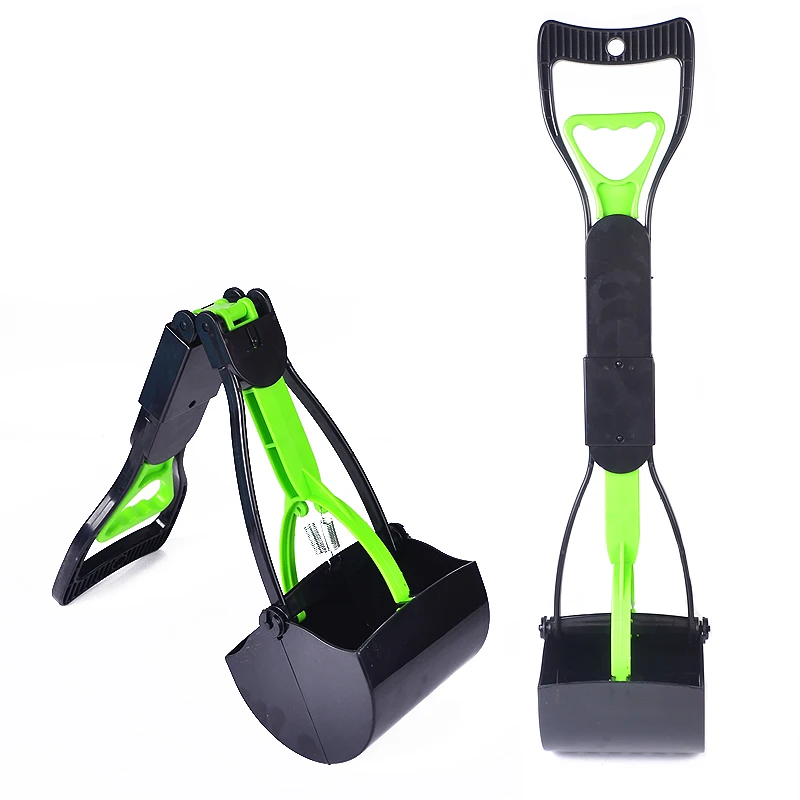 green m 1 шт складной 30/60 см собака Pooper переносной домашних животных Собака Щенок Кот корма Совок очиститель Палочки вверх отходов ПЭТ Товары для собак - Цвет: green m