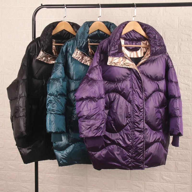 Куртки пуховики для женщин утепленные 2019 длинное пальто типа кокона|Женские